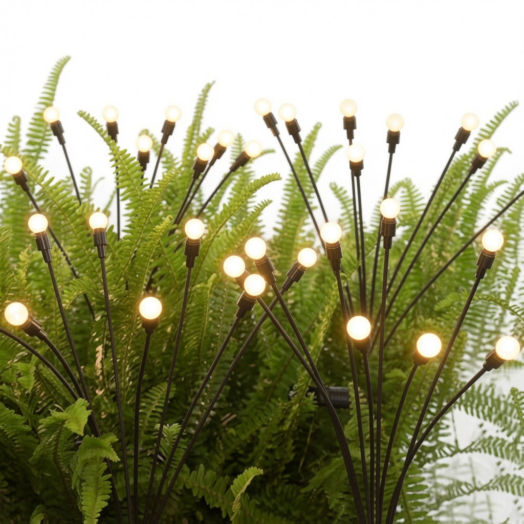 Solar Powered Firefly Garden Lights with Soft Warm LED Stakes