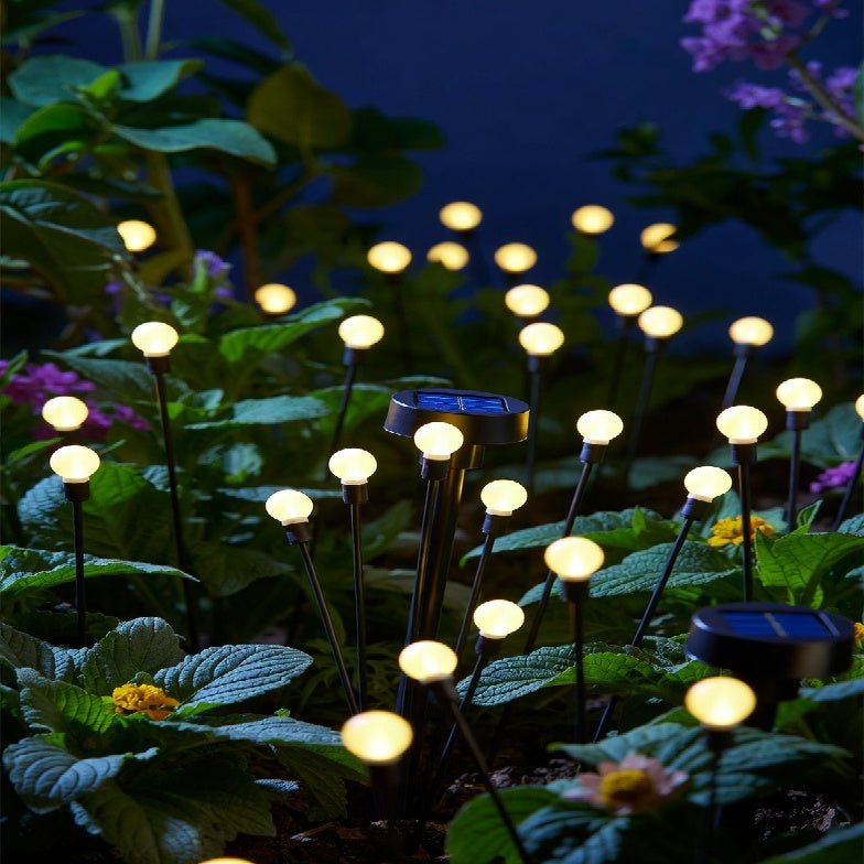 Solar Powered Firefly Garden Lights with Soft Warm LED Stakes