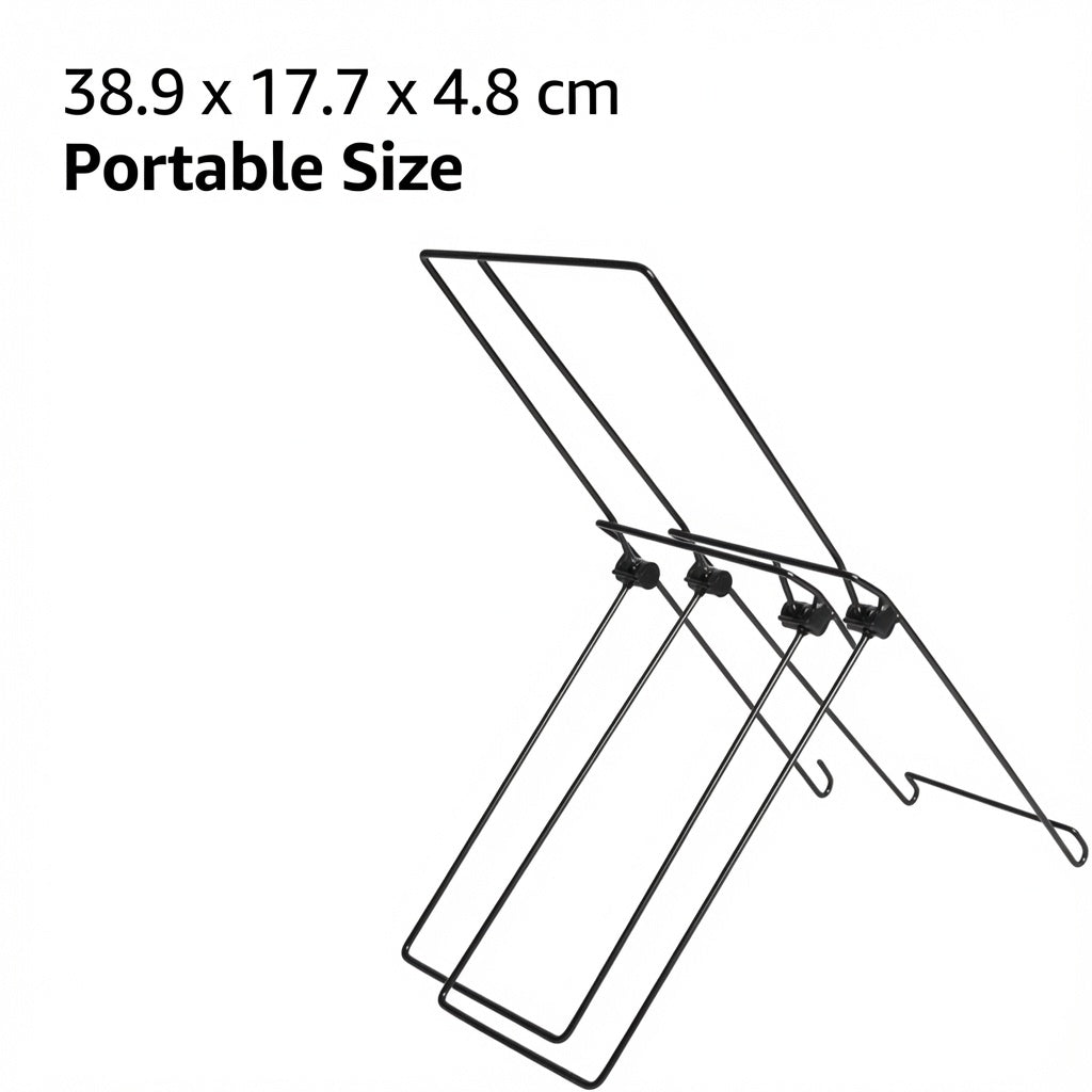 Portable Black Metal Wire Stand for Solar Panels and Devices